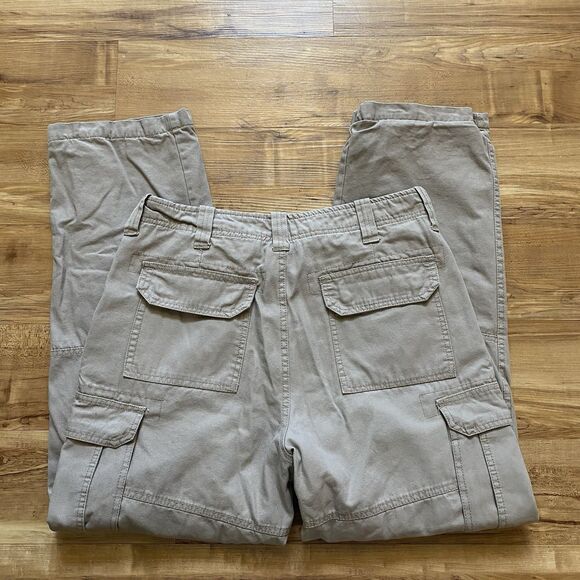 GUIDE GEAR Mens 32x30 Khaki Flannel Lined Cargo Canvas Outdoor Warm Winter Pants - Picture 13 of 16